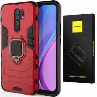 Spacecase X-Ring Redmi 9 czerwony