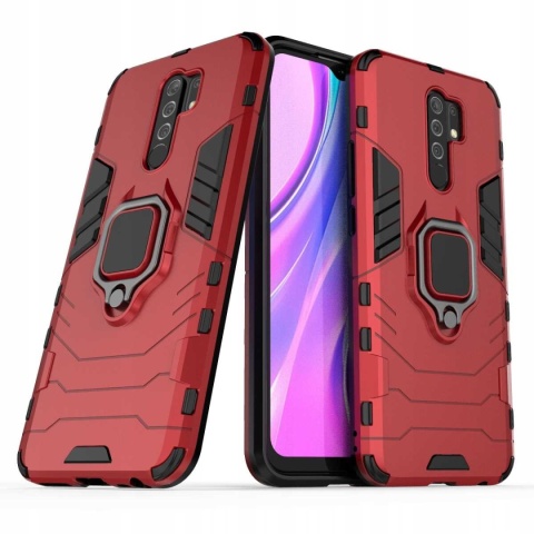 Spacecase X-Ring Redmi 9 czerwony