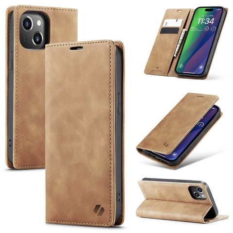 Spacecase Wallet iPhone 15 Plus light brown