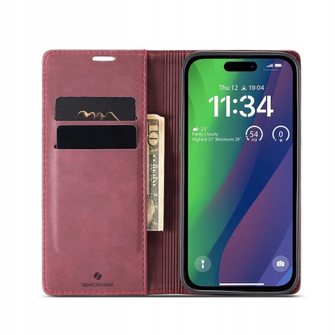 Spacecase Wallet iPhone 15 Plus red