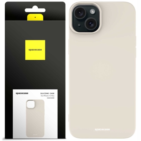 Spacecase Silicone Case iPhone 15 Plus bone