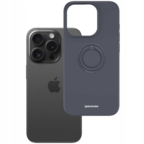 Spacecase Silicone Ring iPhone 15 Pro black