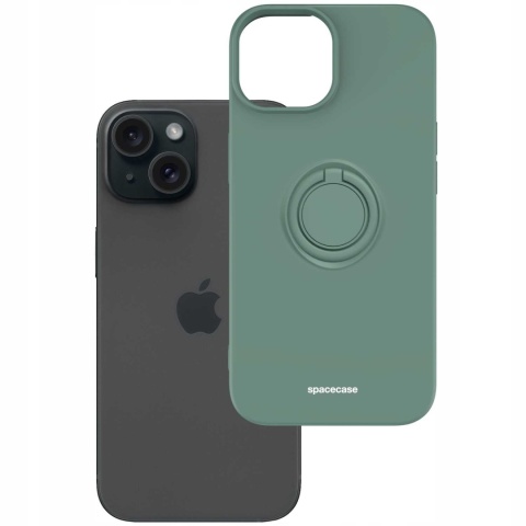 Spacecase Silicone Ring iPhone 15 dark green