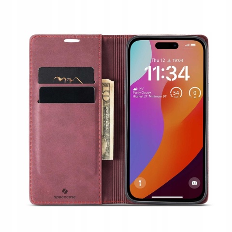 Spacecase Wallet iPhone 15 Pro red